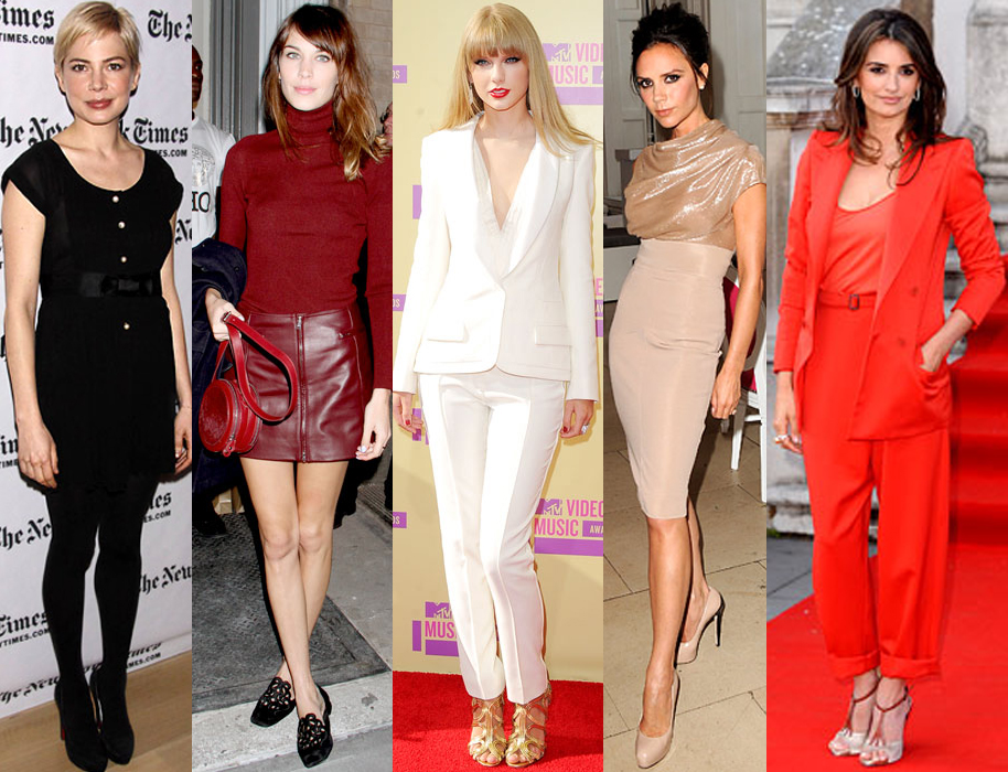 Michelle Williams, Alexa Chung, Taylor Swift, Victoria Beckham, & Penelope Cruz.